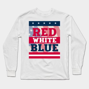 RED WHITE BLUE chemise vintage du 4 juillet, t-shirt du 4 juillet, 4 juillet usa, 4 juillet drapeau Long Sleeve T-Shirt